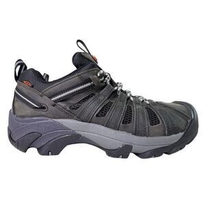 KEEN Voyageur Hiking Shoes Men's 11 M All terrain Leather Grey Scarlet Ibis